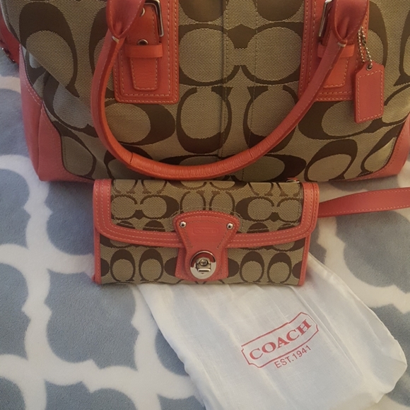 Coach Bags Bundle Coach Bag Wallet In Signature Canvas Poshmark